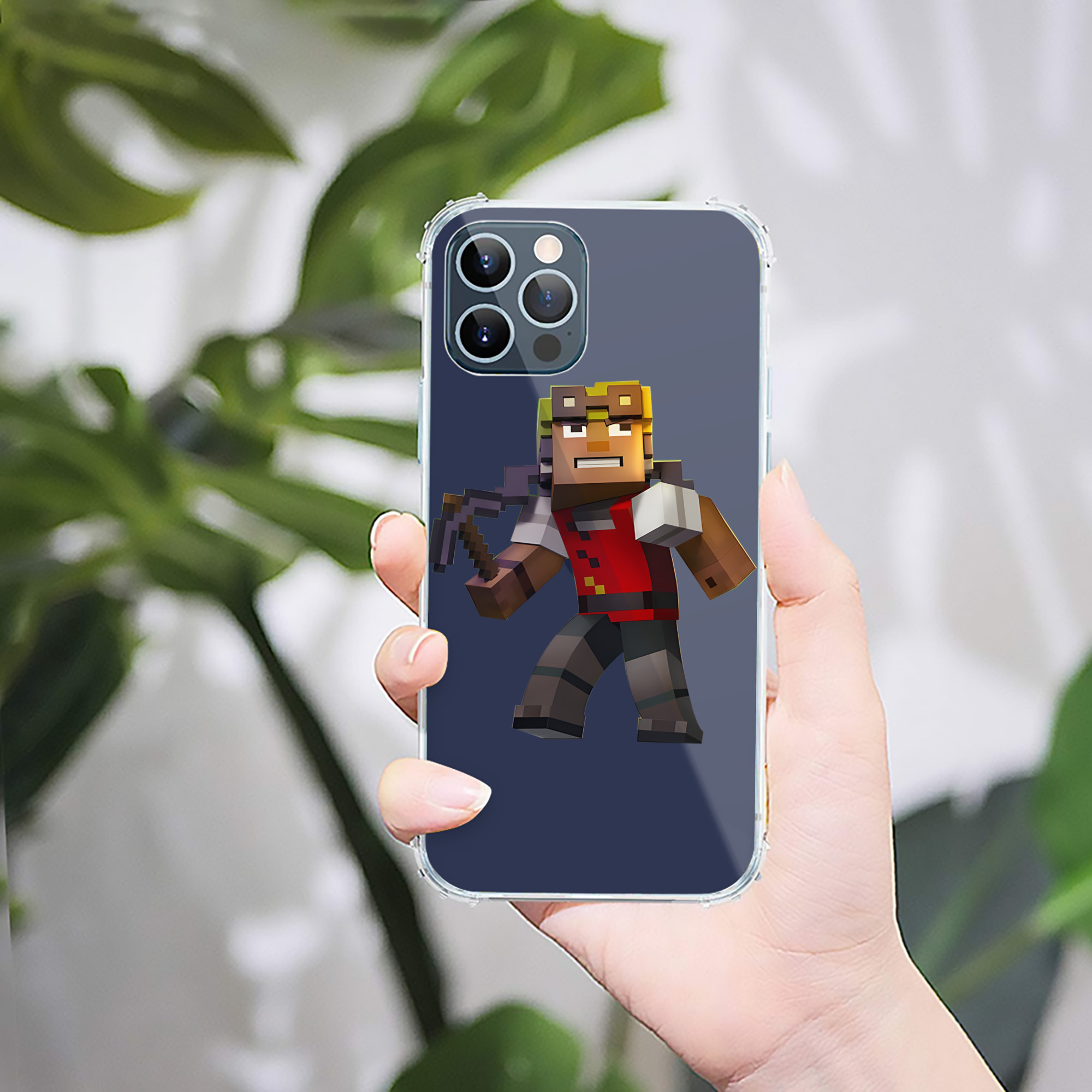 （画像用） マインクラフト ブロックの世界 Minecraft MC Block world 【iPhone 12シリーズ対応】透明スマホケース（クリアソフトケース）